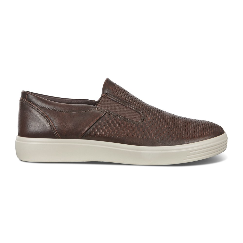 ECCO Mens Slip On Brown - Soft 7 Sneakerss - VAE-598403